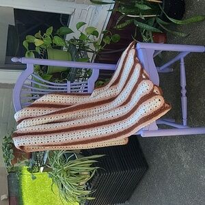 Handmade Vintage 70's Crocheted Blanket/Throw. Great Condition. 64" By 38"